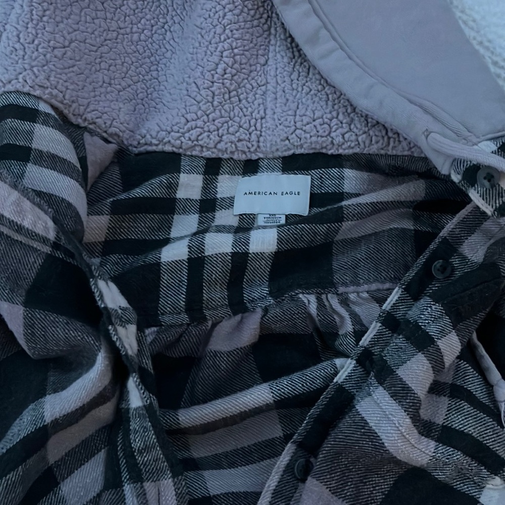 American Eagle hooded flannel